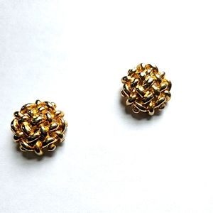 Vintage Gold Cluster Clip On Earrings